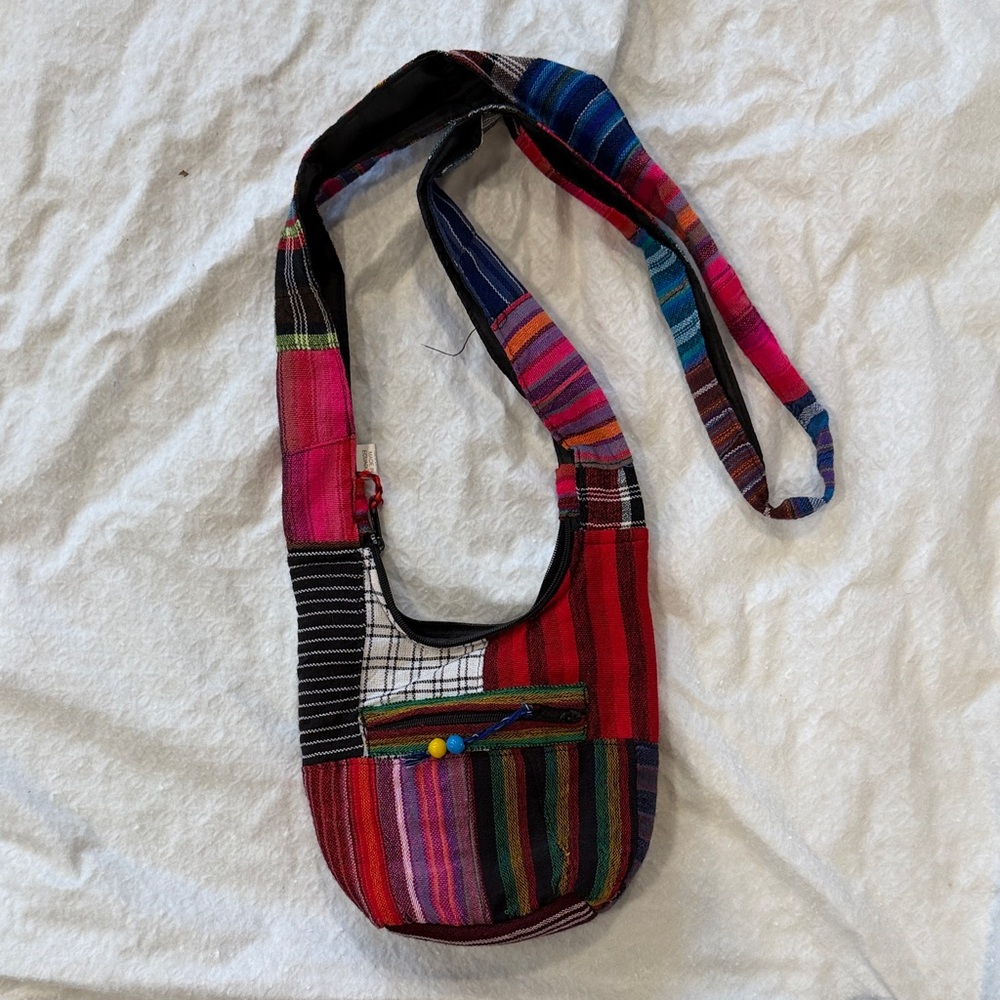 Handcrafted Multi-Color Patchwork Crossbody Bag